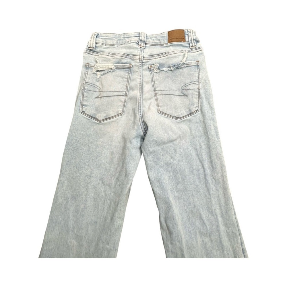 American Eagle Jeans Womens 6 Light Blue Super Hi-Rise Flare Button Fly Stretch - Picture 11 of 13